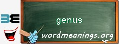 WordMeaning blackboard for genus